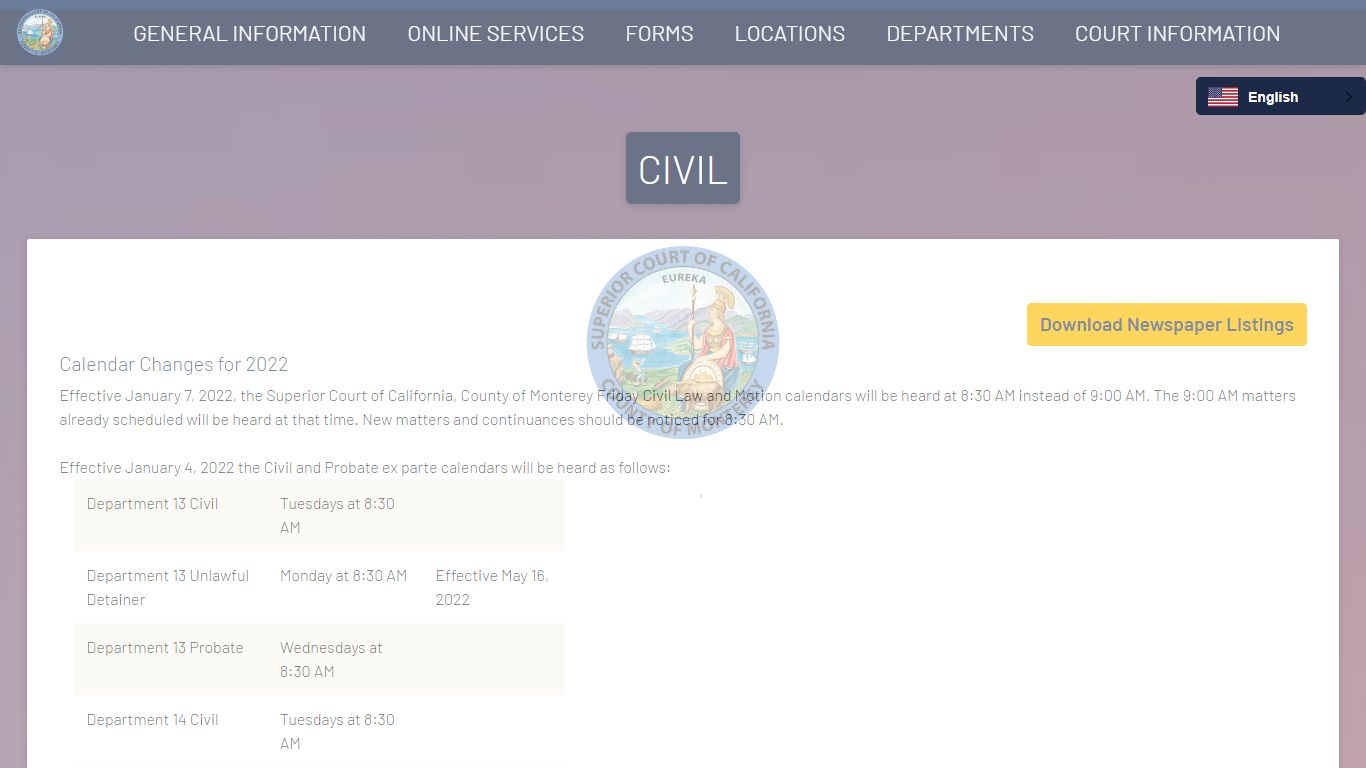 Court Records - Superior Court of California, Monterey County